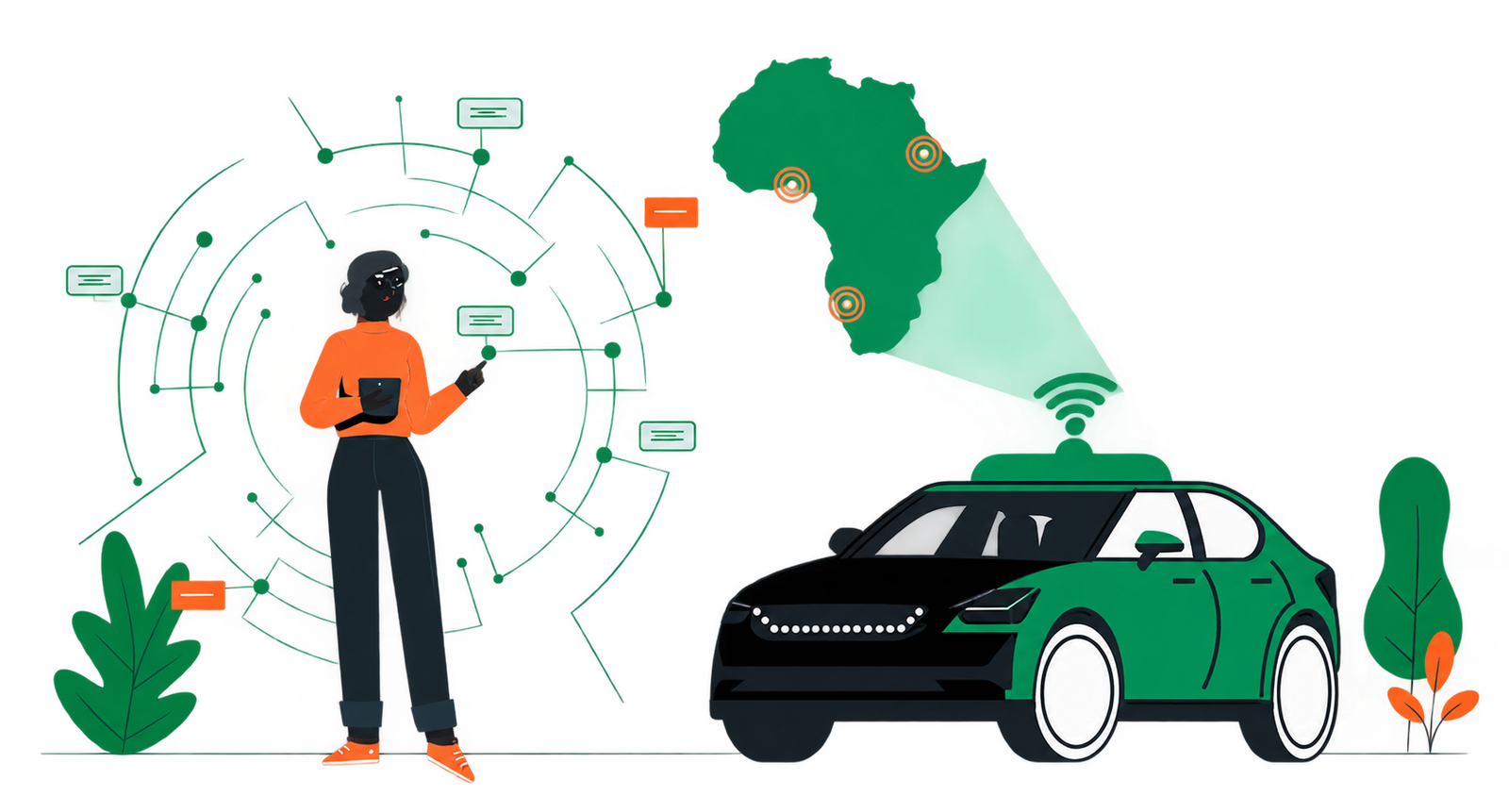 Africa tech ecosystem illustration